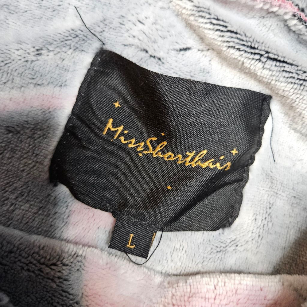 MissShorthair Large Grey Pink Heart Fleece Pajama Set - Picture 5 of 15